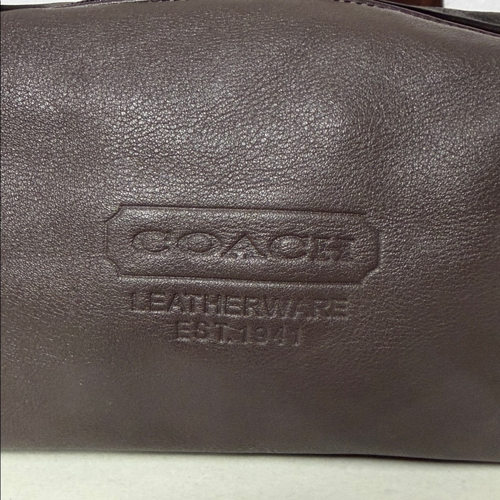 Coach Mini Leather Pouchet Bag Brown Y2K - Picture 8 of 12